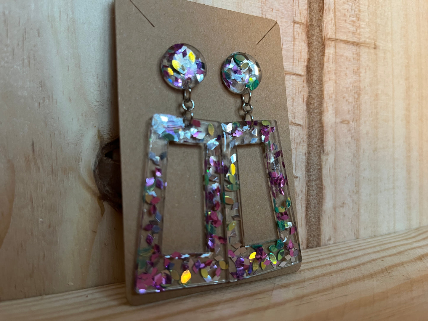 Square Sparkle Party Earrings